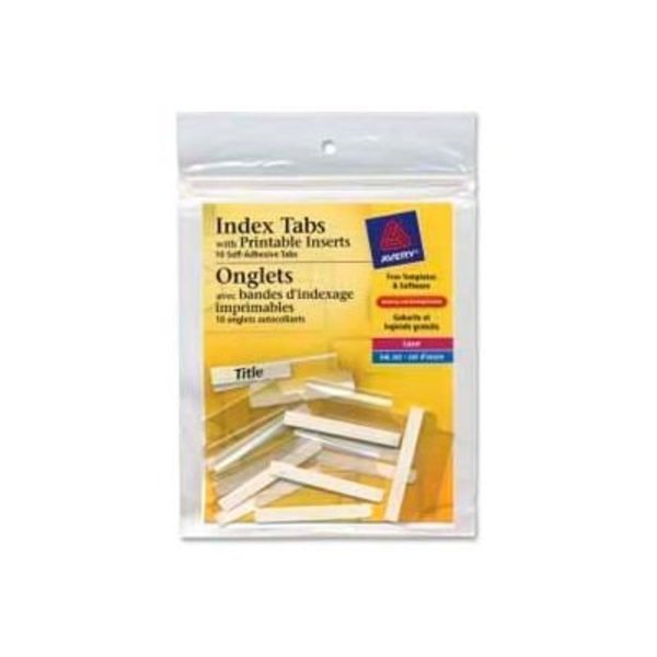 Avery Avery® Self-Adhesive Index Tabs with Printable Inserts, 1-1/2" Width, Clear, 25 Tabs/Pack 16230